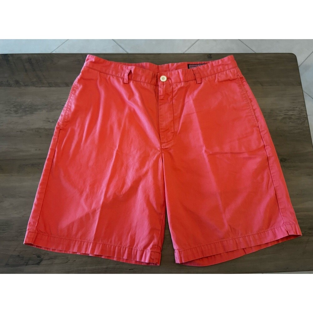 Vineyard Vines Shorts Mens 35 Chino Flat Front Pink Cotton Club Short 9” Inseam